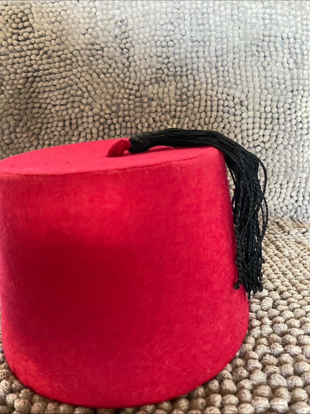 2 Red Wool Rex Fez Hat with Black Tassel ( one no tassel)